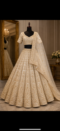 Noor mahal Ivory bridal lehenga