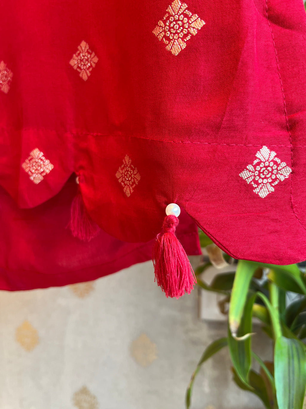 Red & Gold Silk Suit