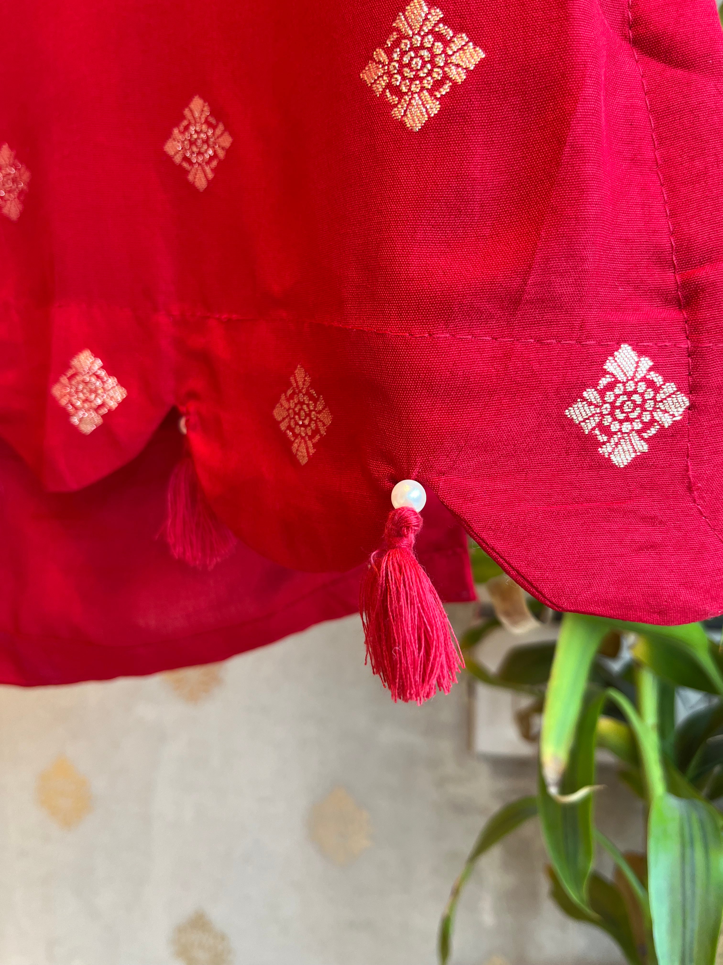 Red & Gold Silk Suit