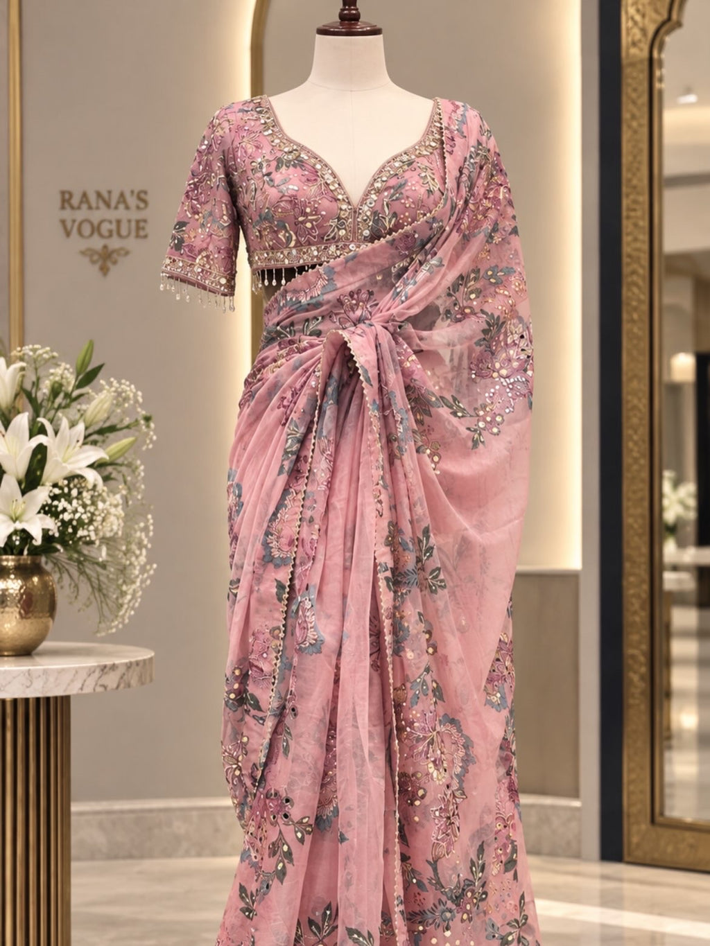 Mahima flora organza sari