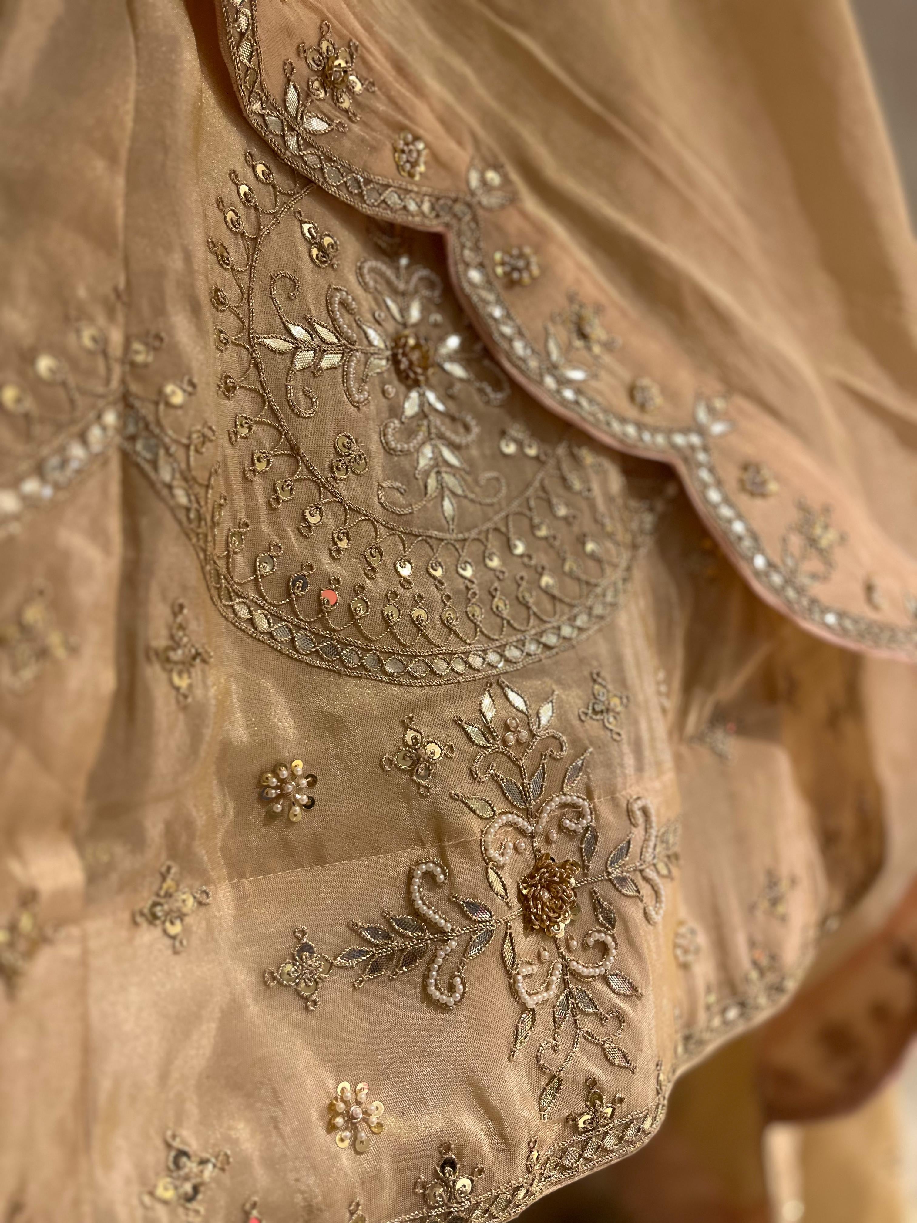 Peach Gotta Patti Lehenga Set