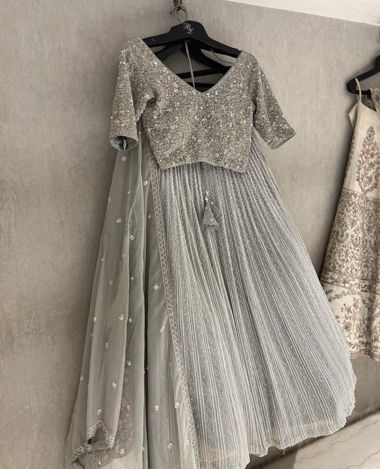Grey lehenga set