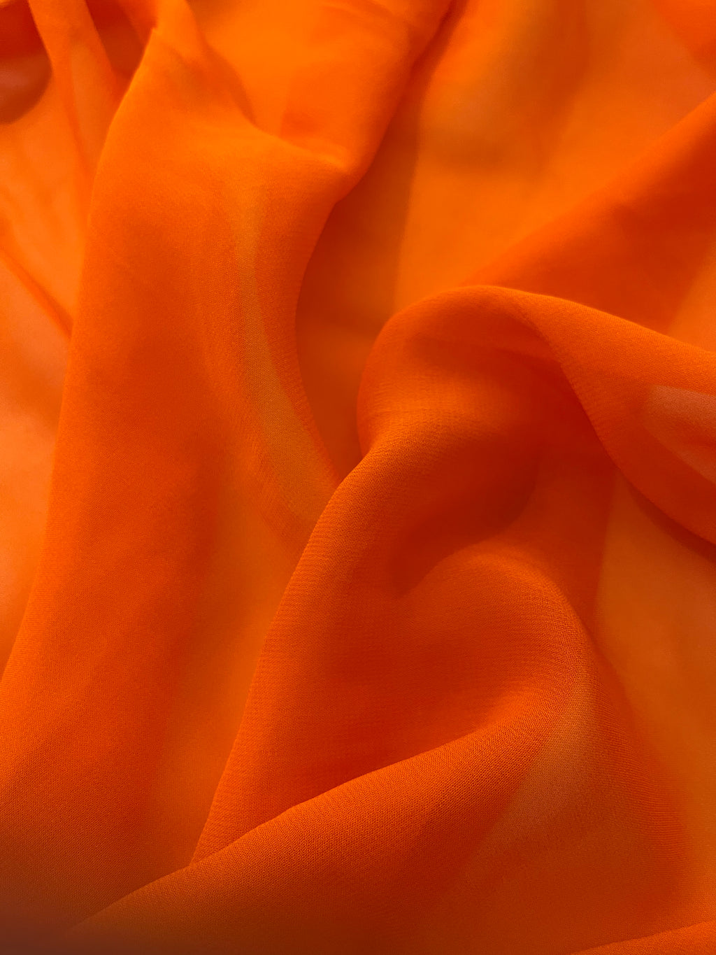 Tangerine PureGeorgette Saree