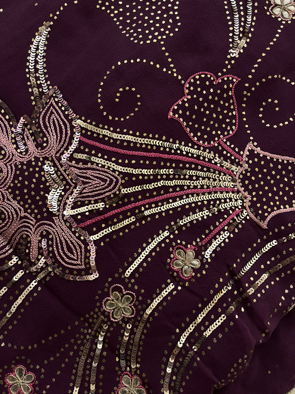 Grape Pure Georgette Saree