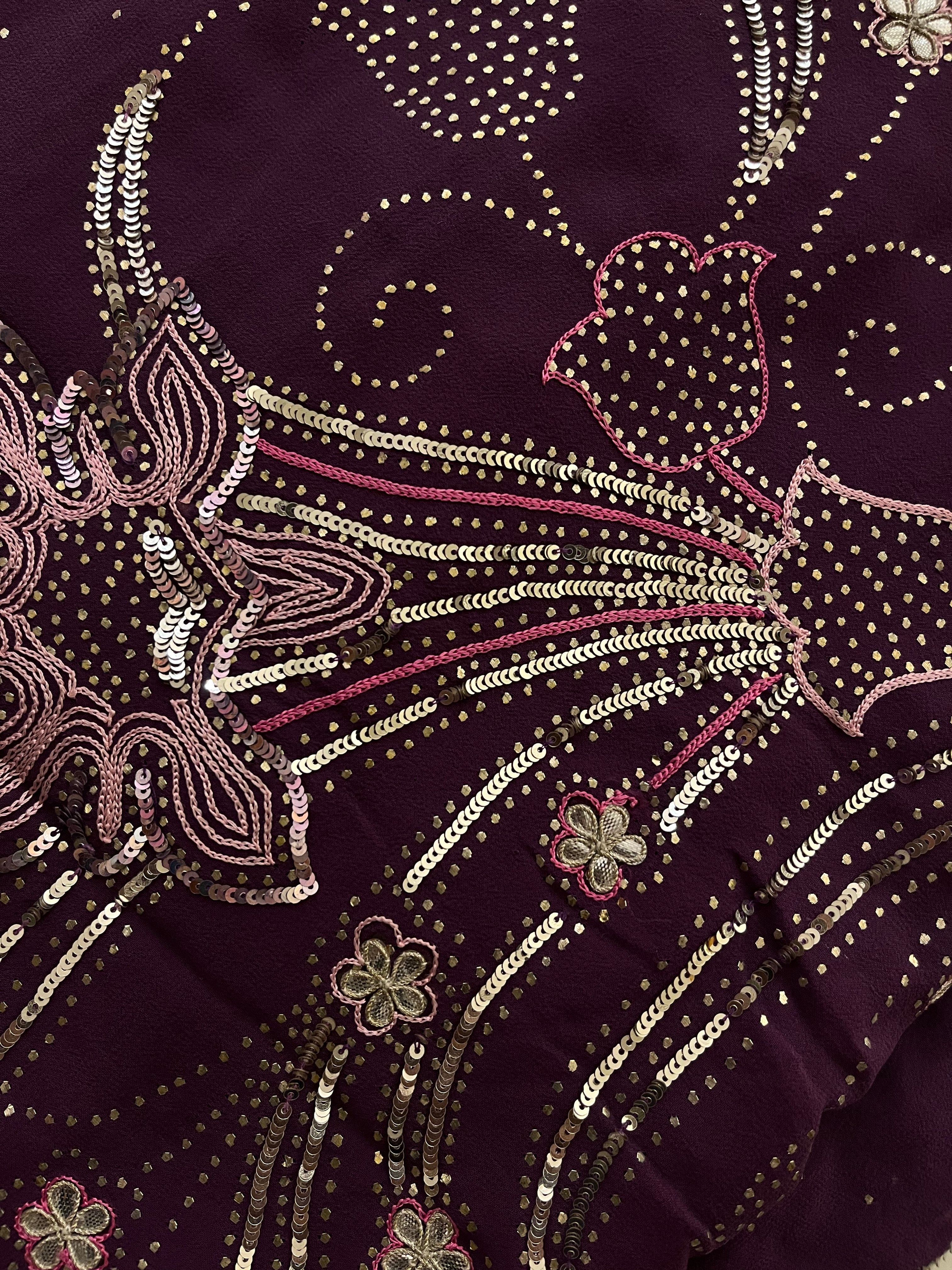 Grape Pure Georgette Saree