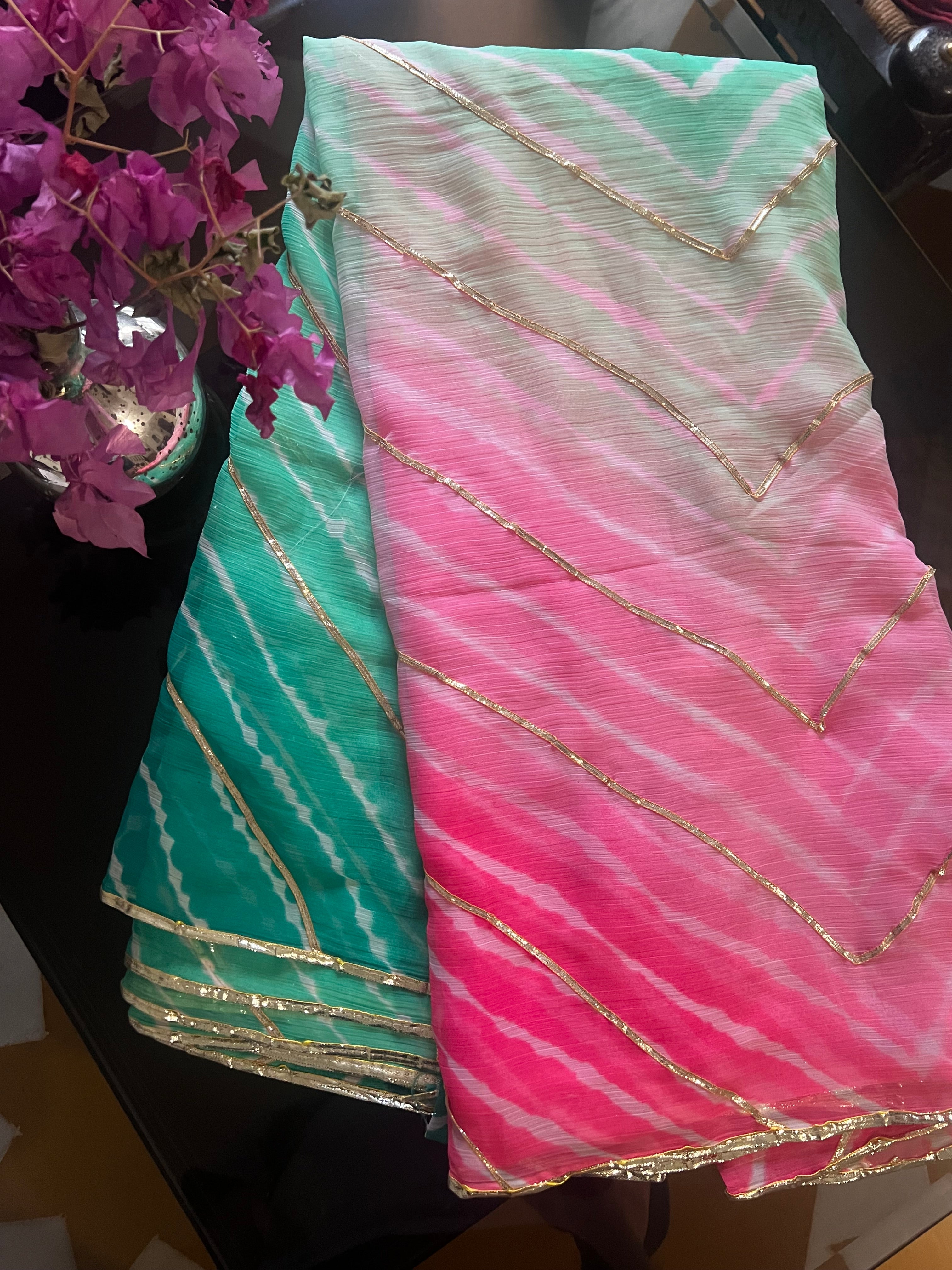 Chiffon Leheriya saree