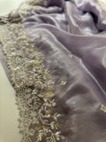 Mauve Tissue Handwork saree