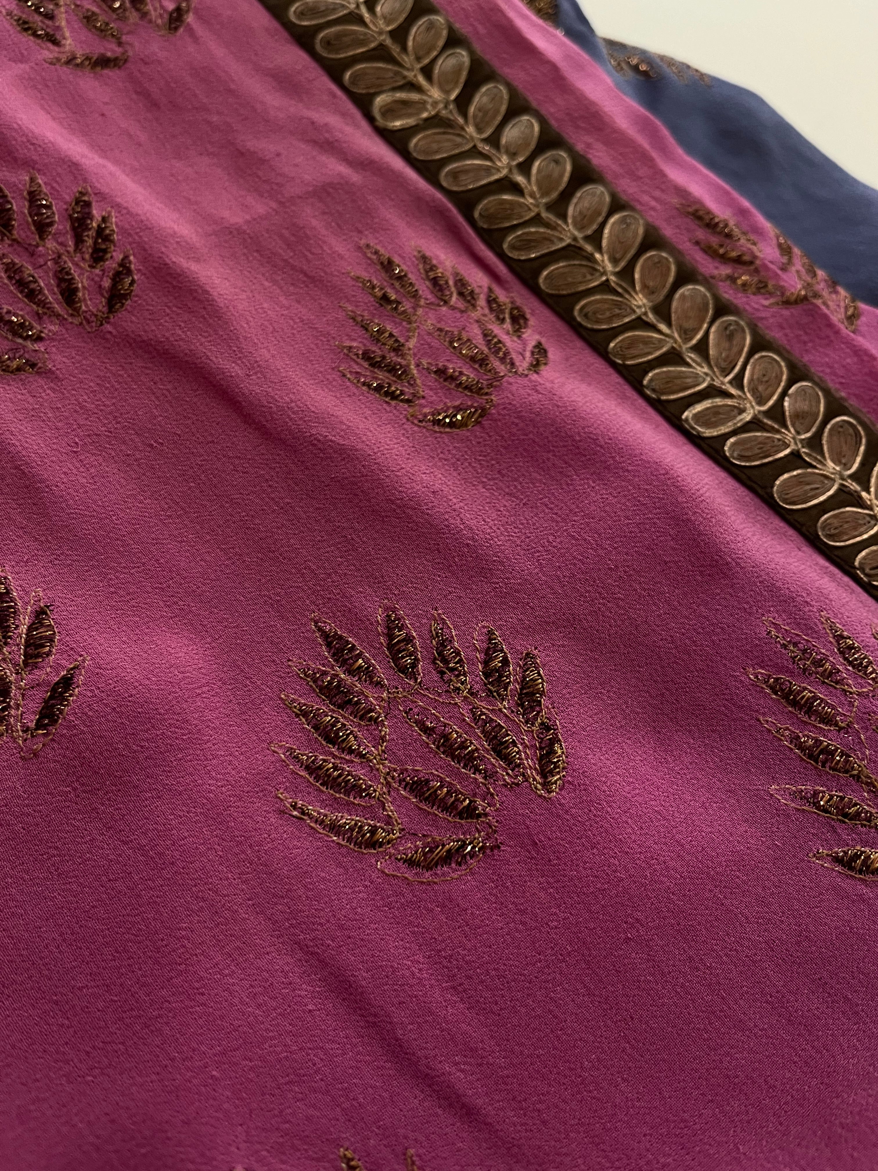 Pink to Purple Ombré Saree