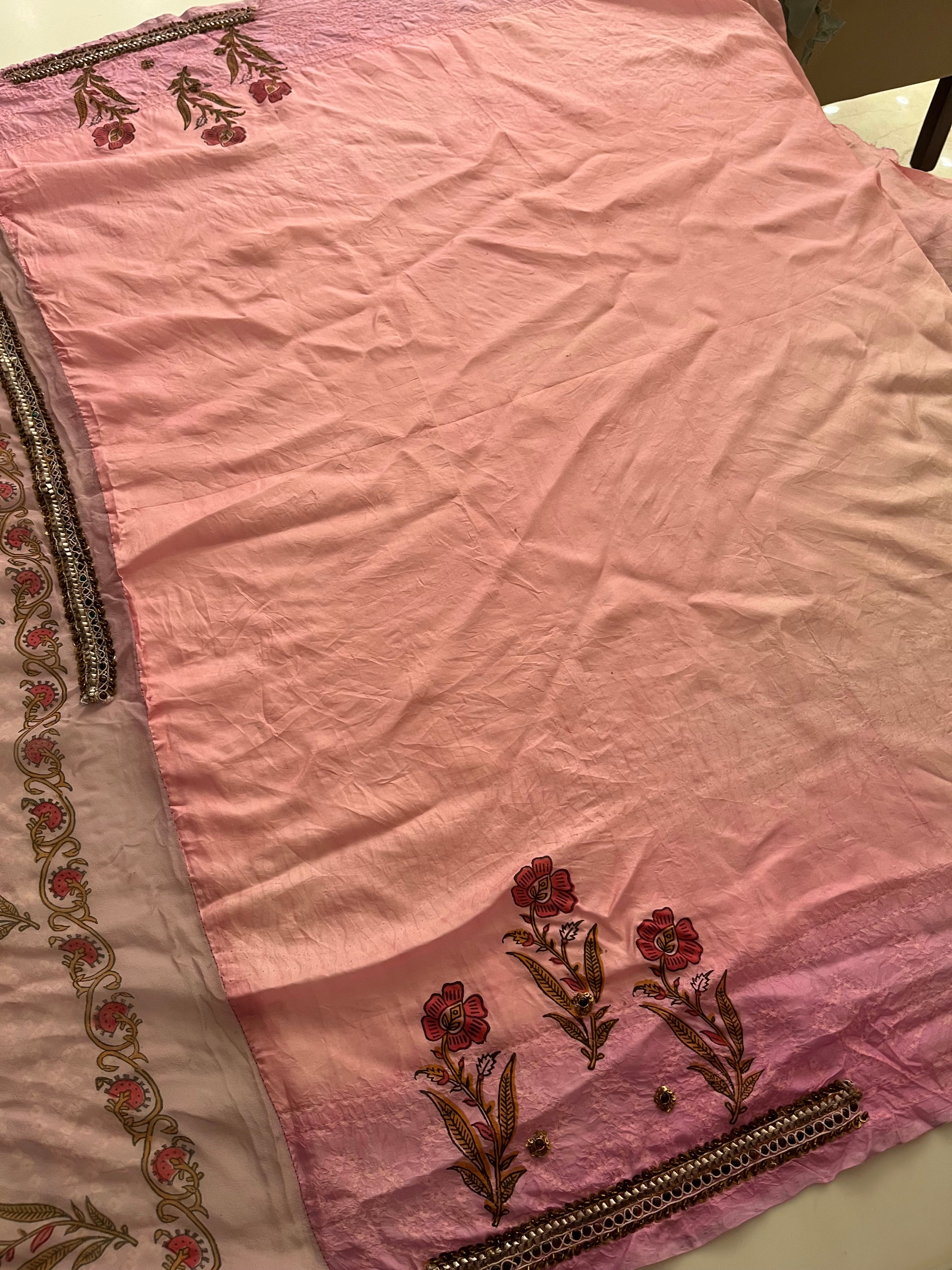Printed Pink Lehenga Set