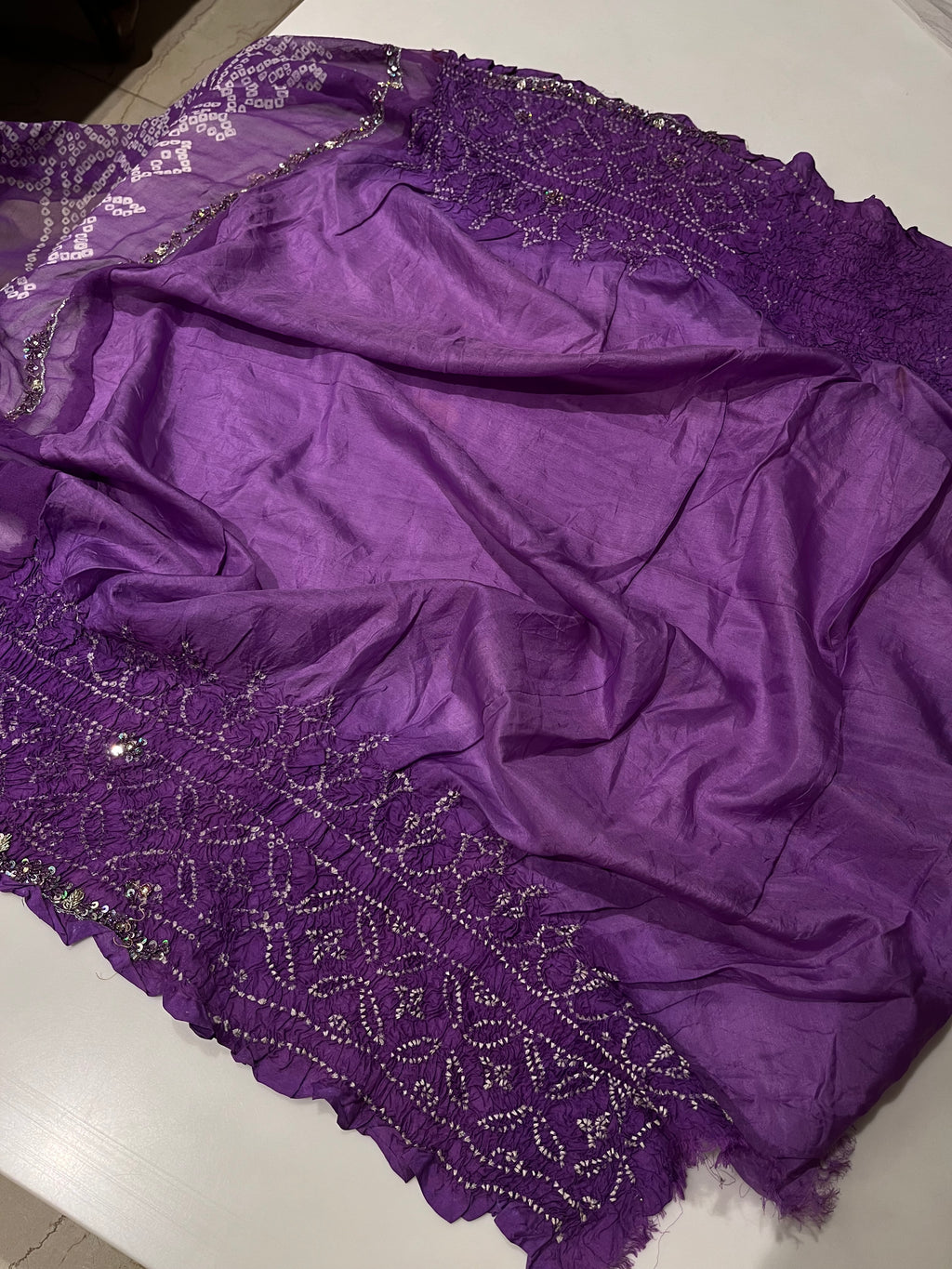 Beautiful Purple Bandej Lehenga Set