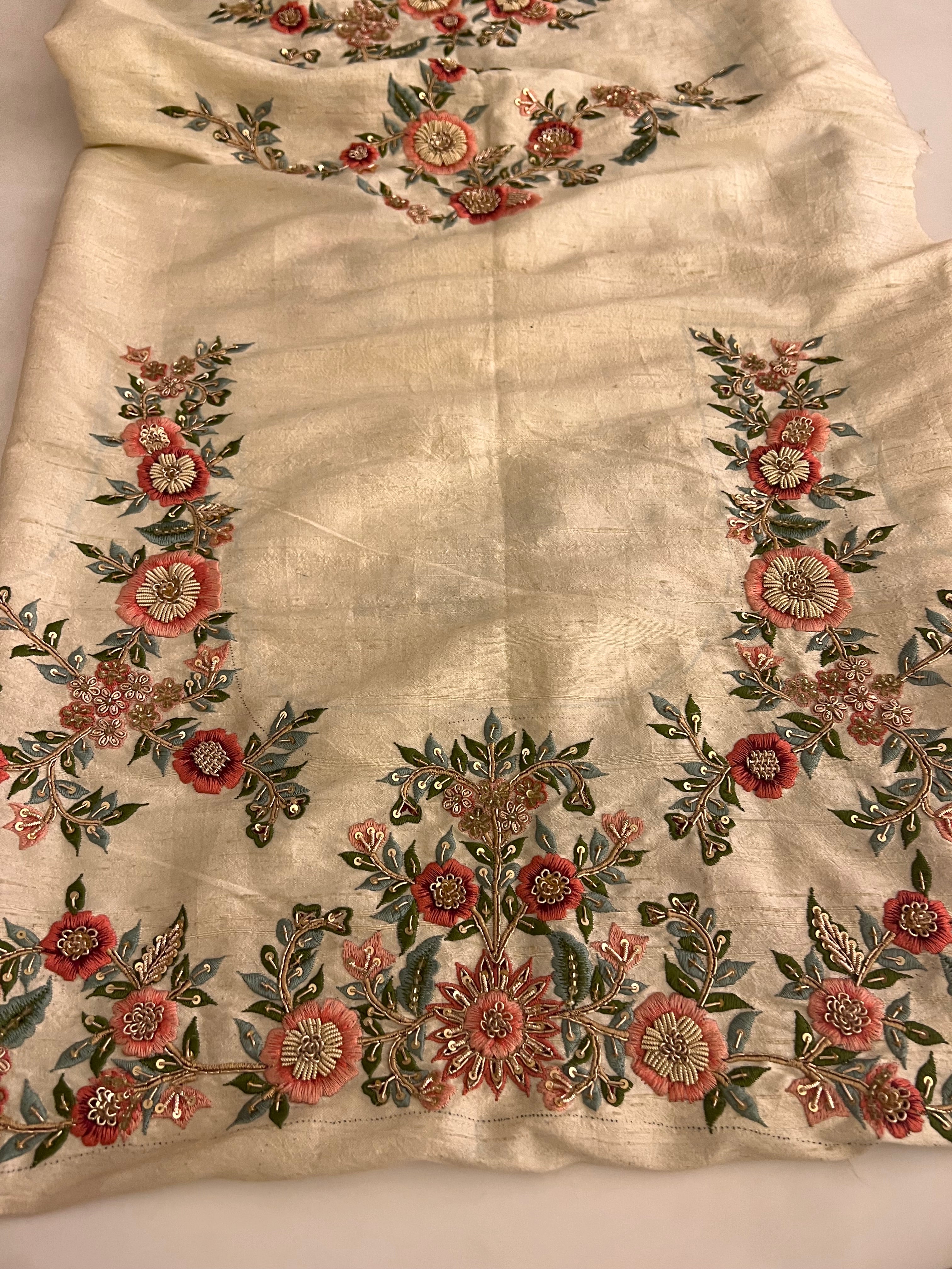 Ivory handwork exclusive Organza saree