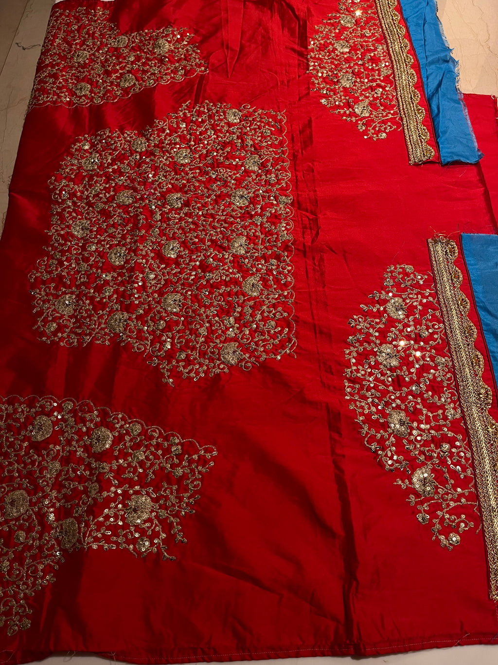 Bridal Red layered lehenga set