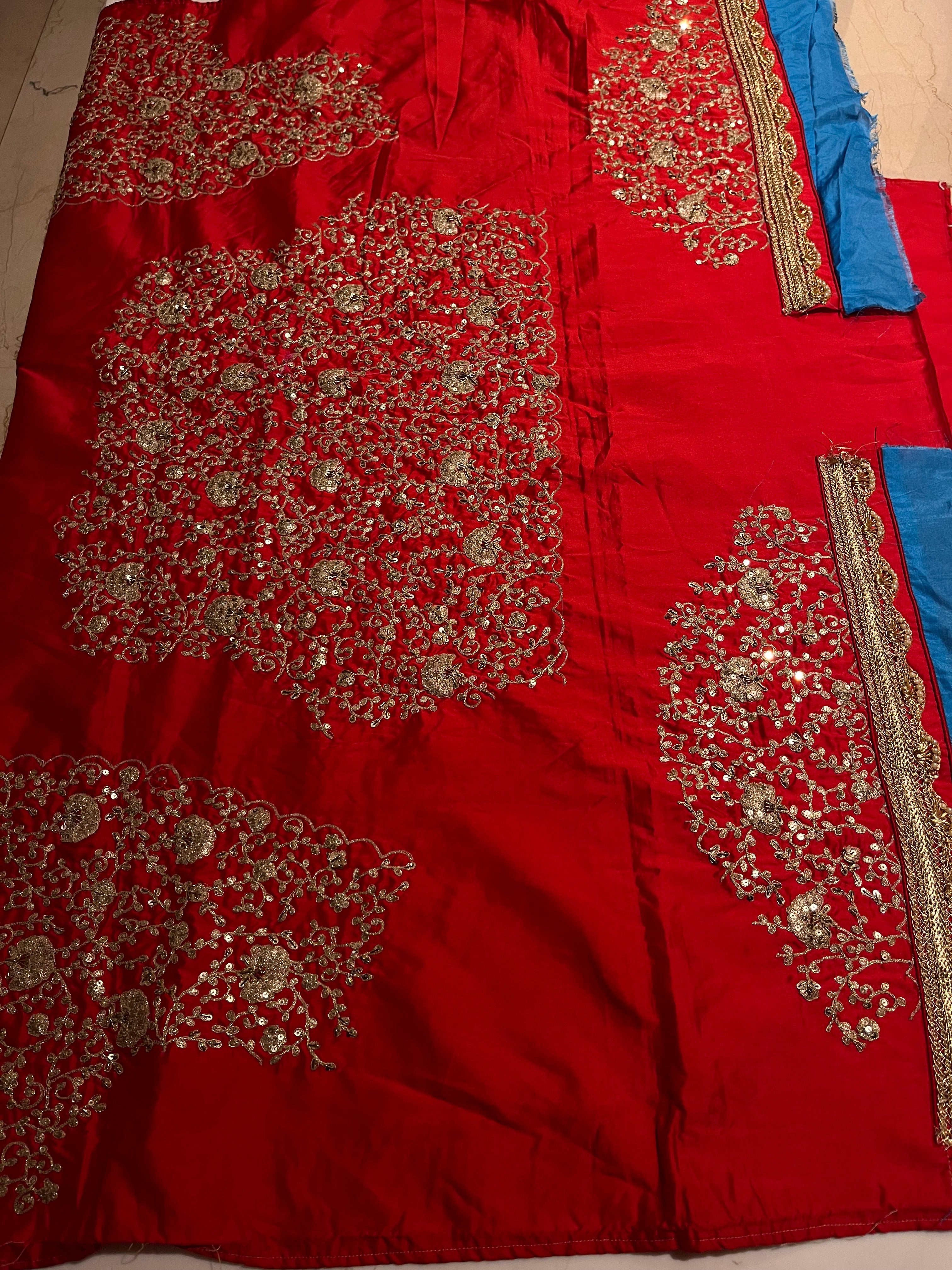 Bridal Red layered lehenga set