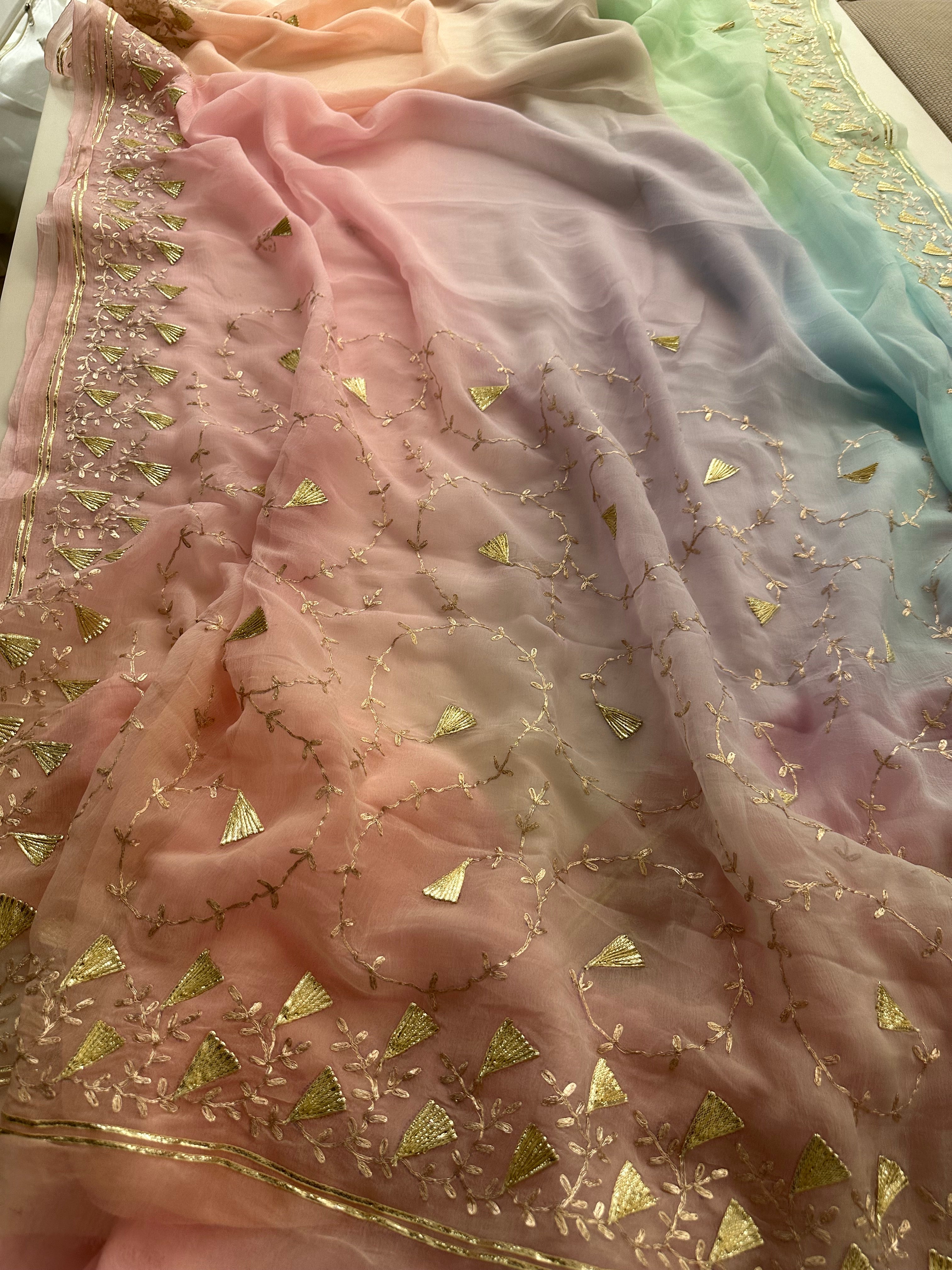 Satrangi Gotapatti saree