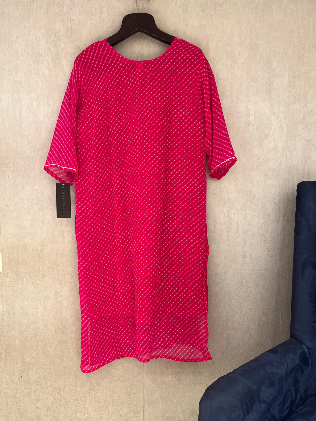 Pink Leheriya Kurti