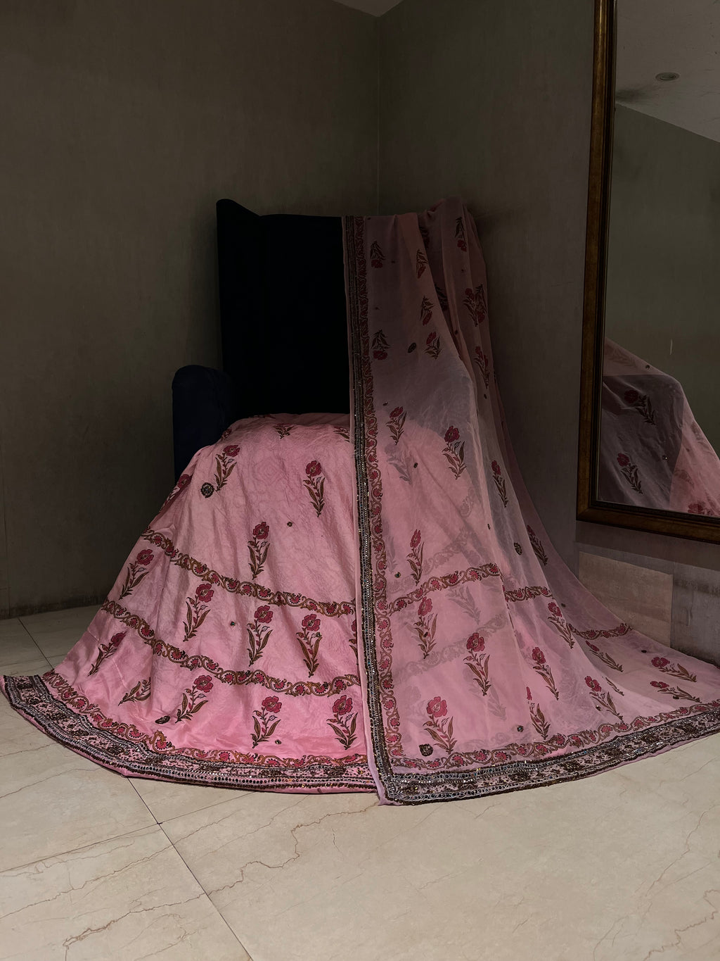 Printed Pink Lehenga Set