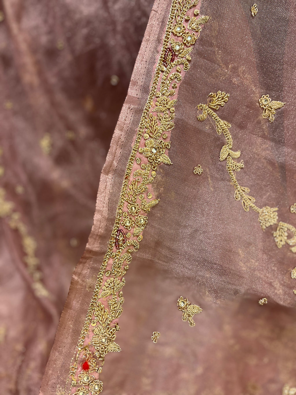 Exclusive zardosi Rusty Pink Lehenga