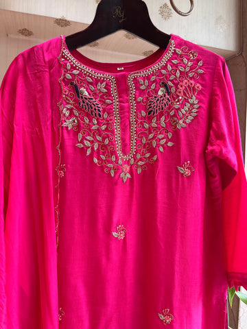 Raani Pink Peacock Suit set