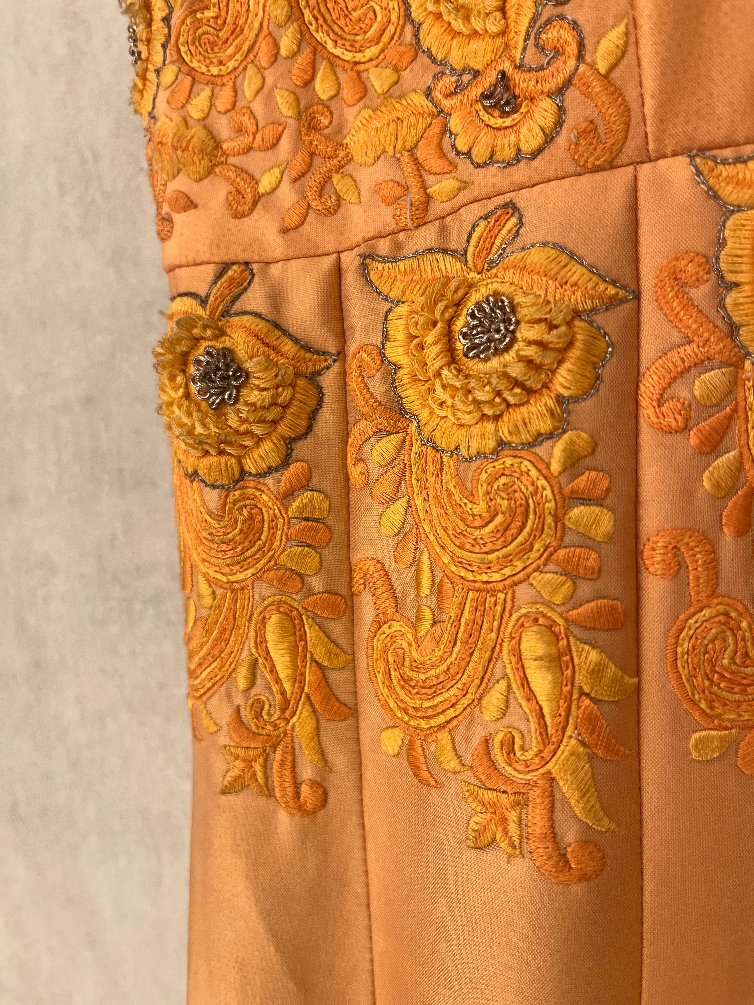 Peach Dola Silk Gown