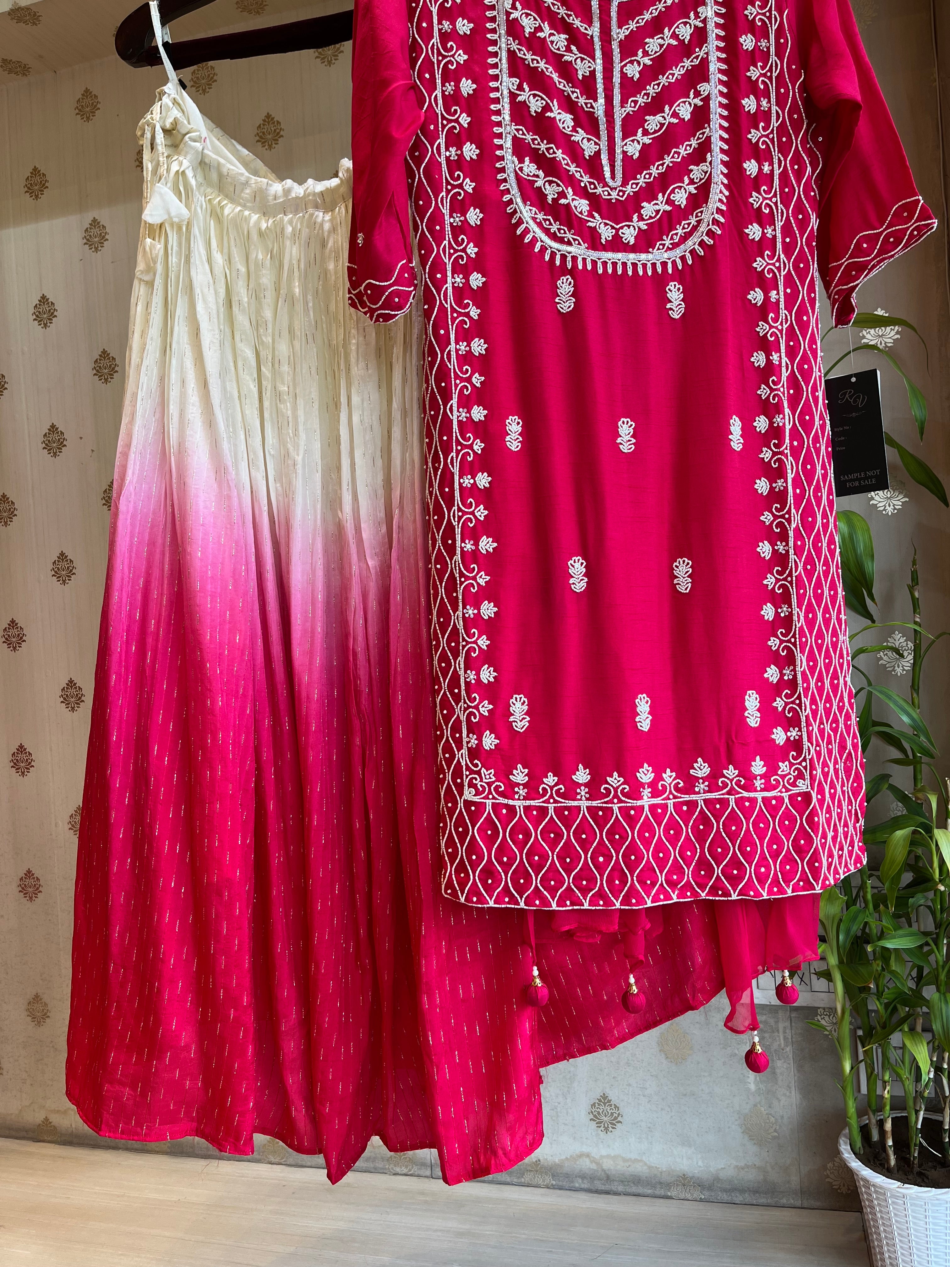 Raani Pink Skirt Suit Set