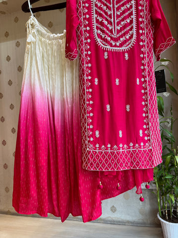 Raani Pink Skirt Suit Set