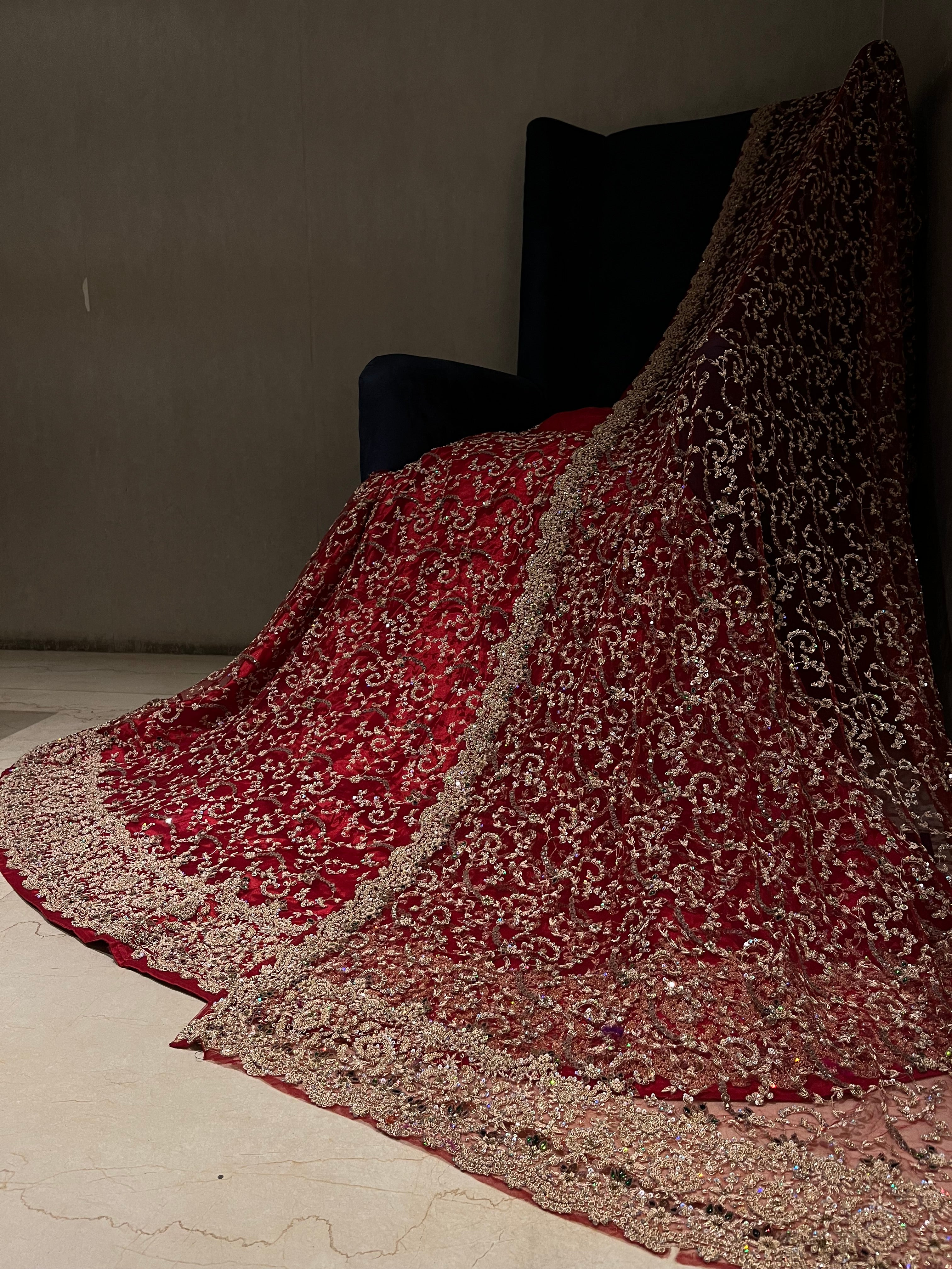 bridal sequins glam lehenga set