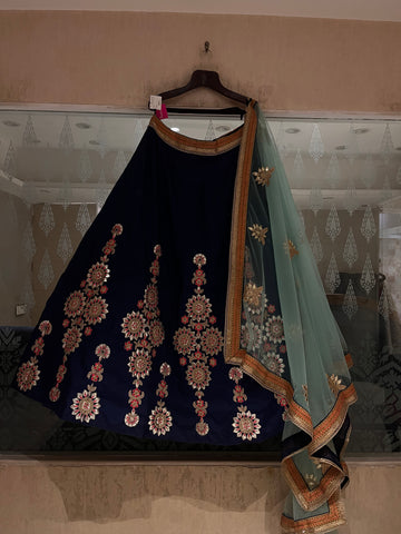 Navy Blue Traditional Lehenga set