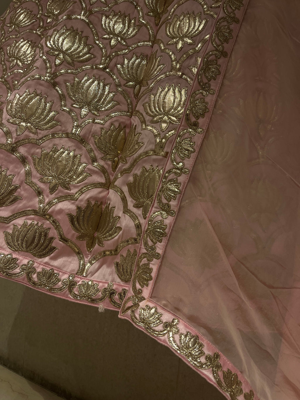 Pastel Pink Lotus Lehenga Set
