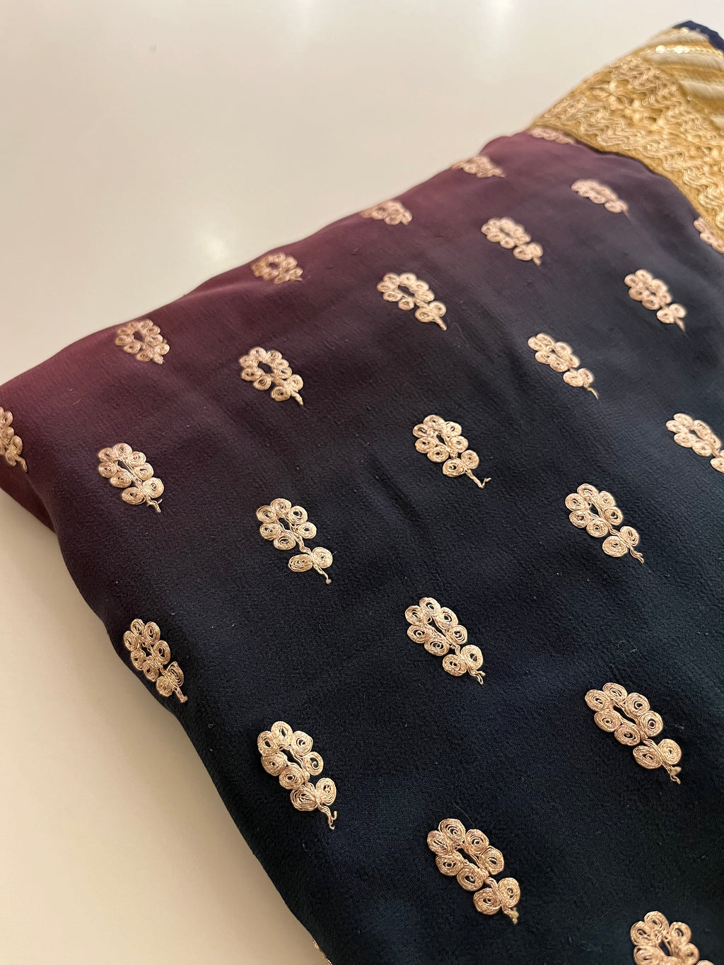 navy&wine heavy saree