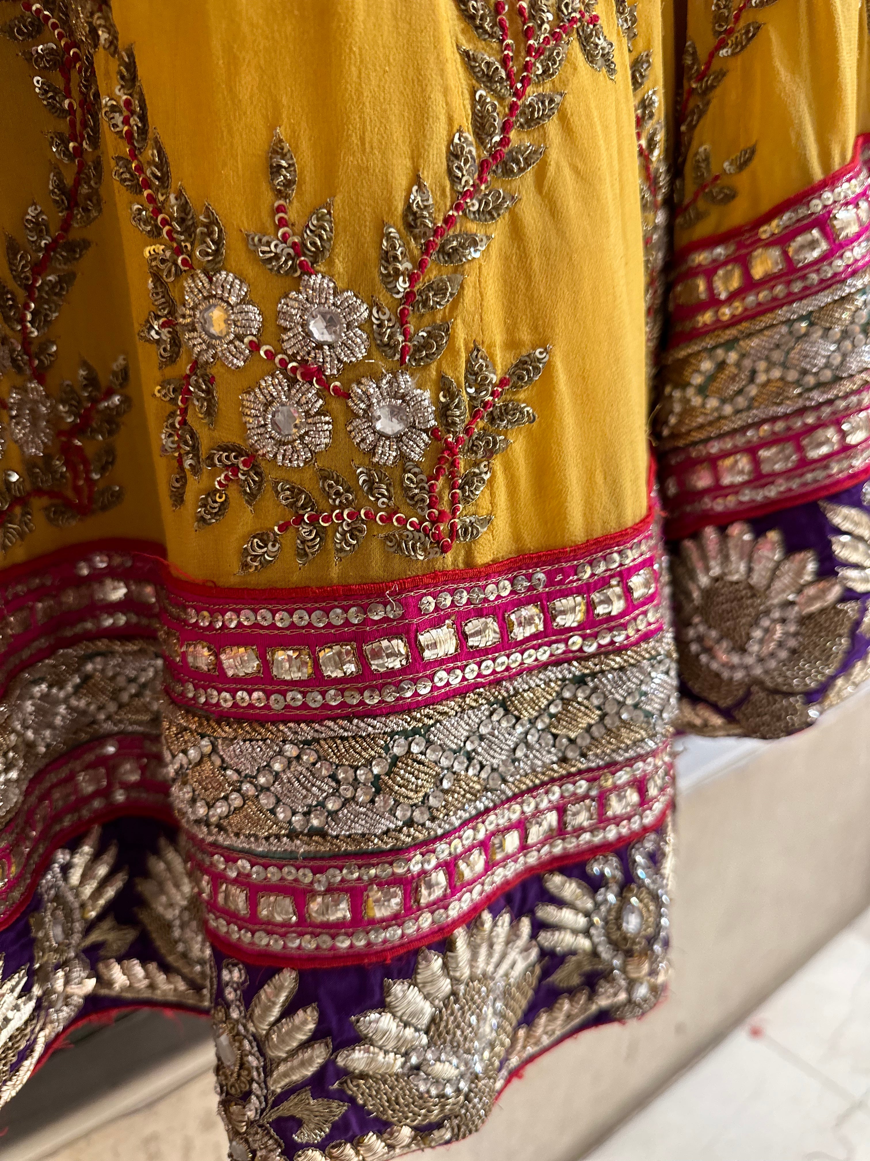 Mango Pure Georgette, heavy Mukesh lehenga
