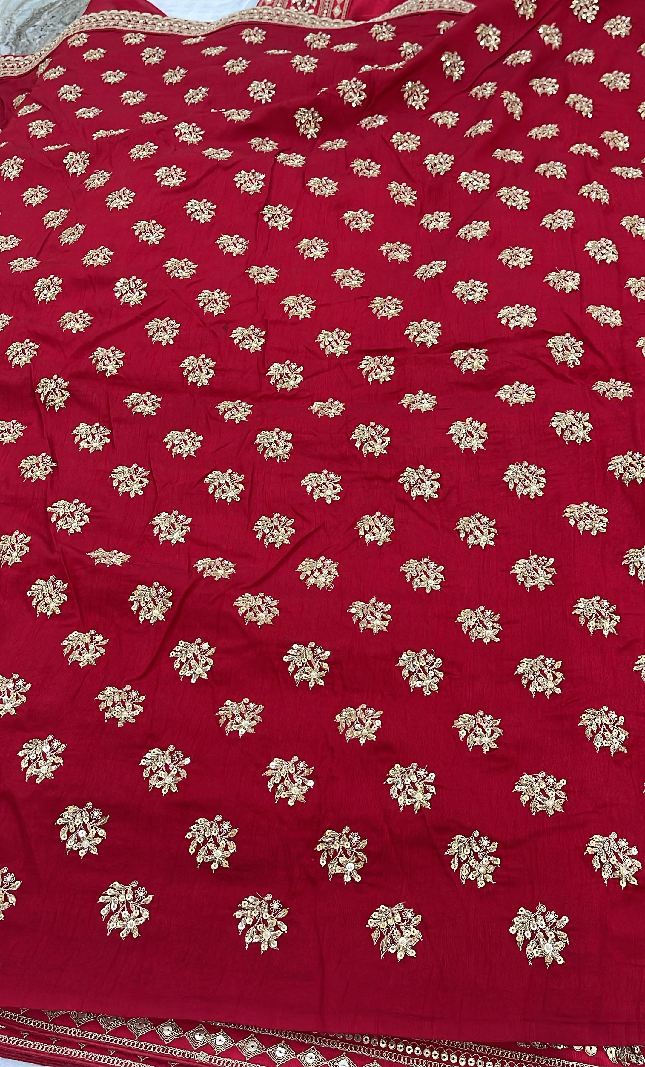 Red sabhya saree