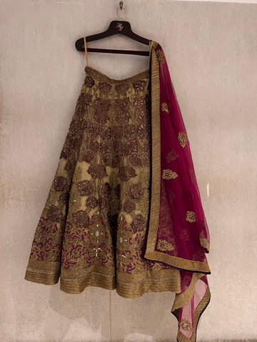 Designer Antique zardozi lehenga set