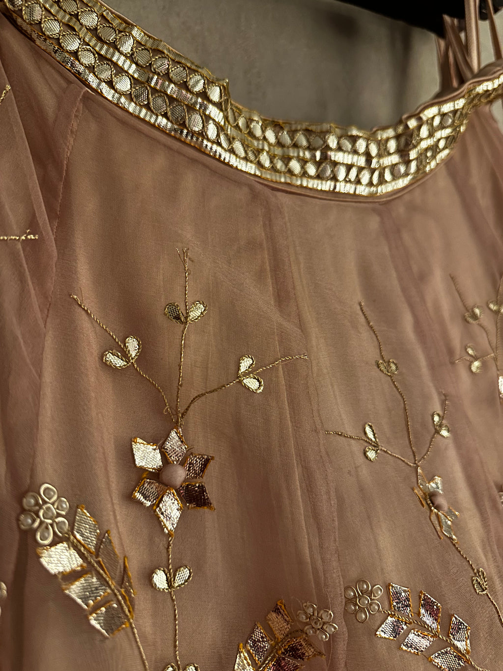 Gauri Lehenga set Peach Nude shade