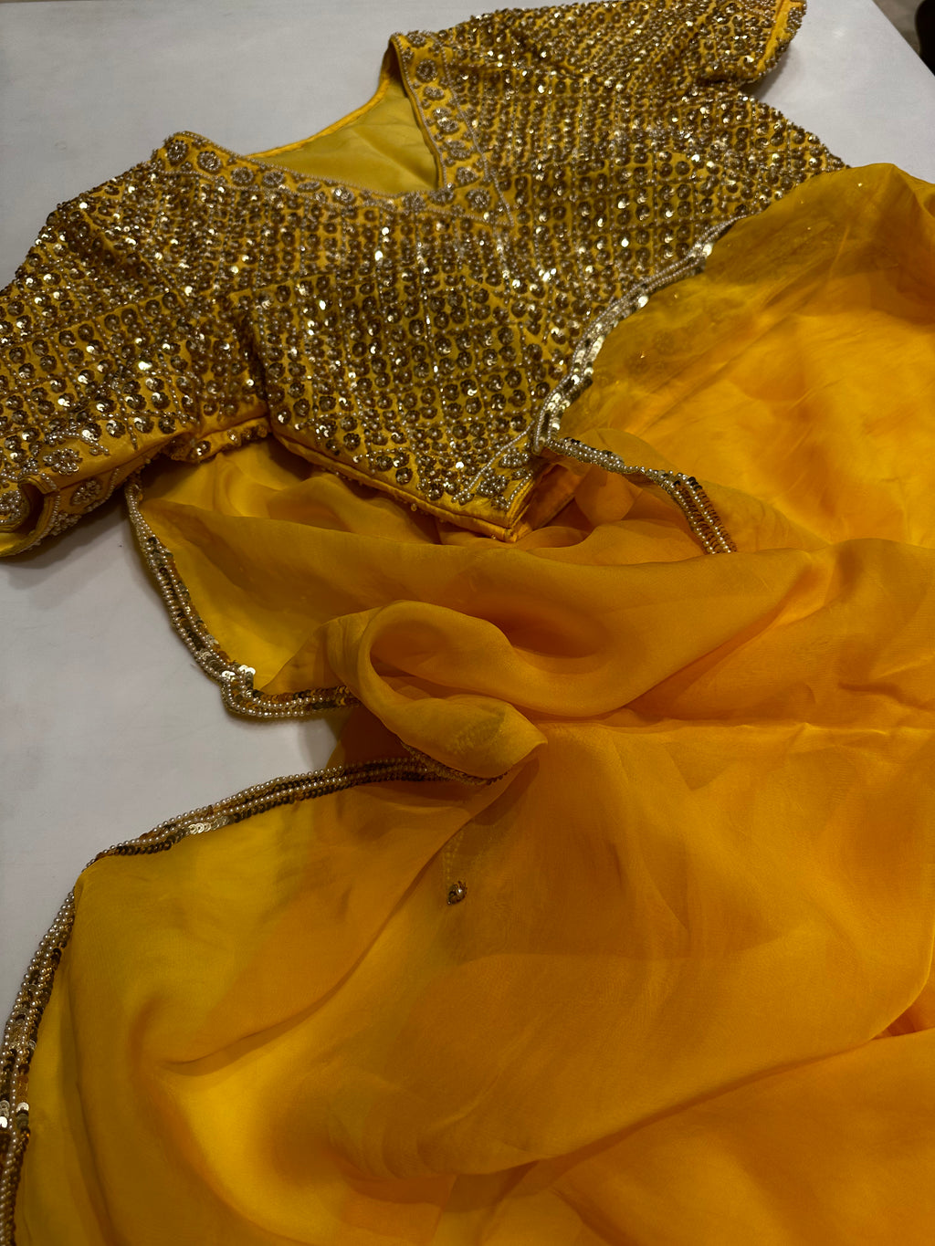 Haldi look saree