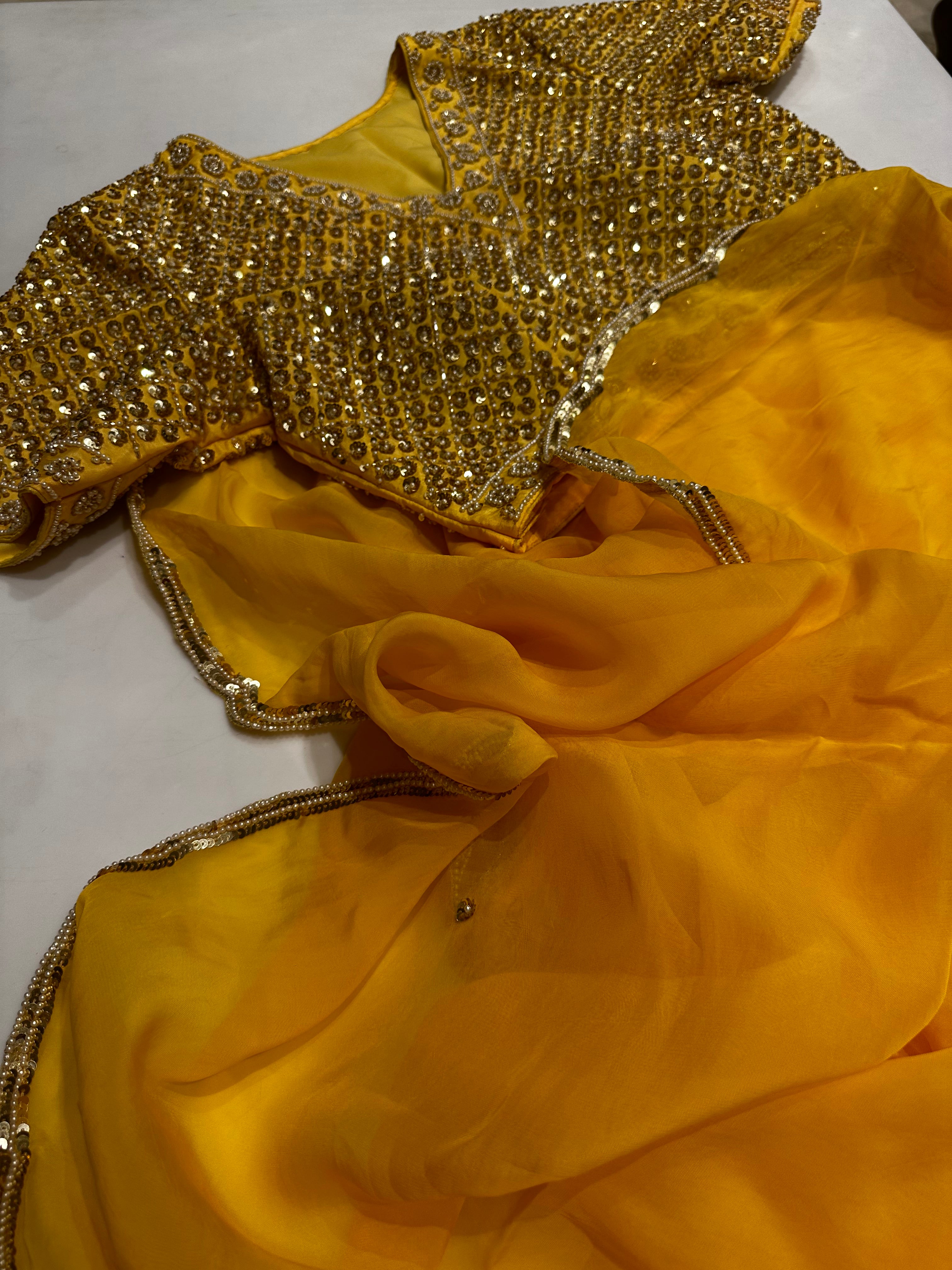 Haldi look saree