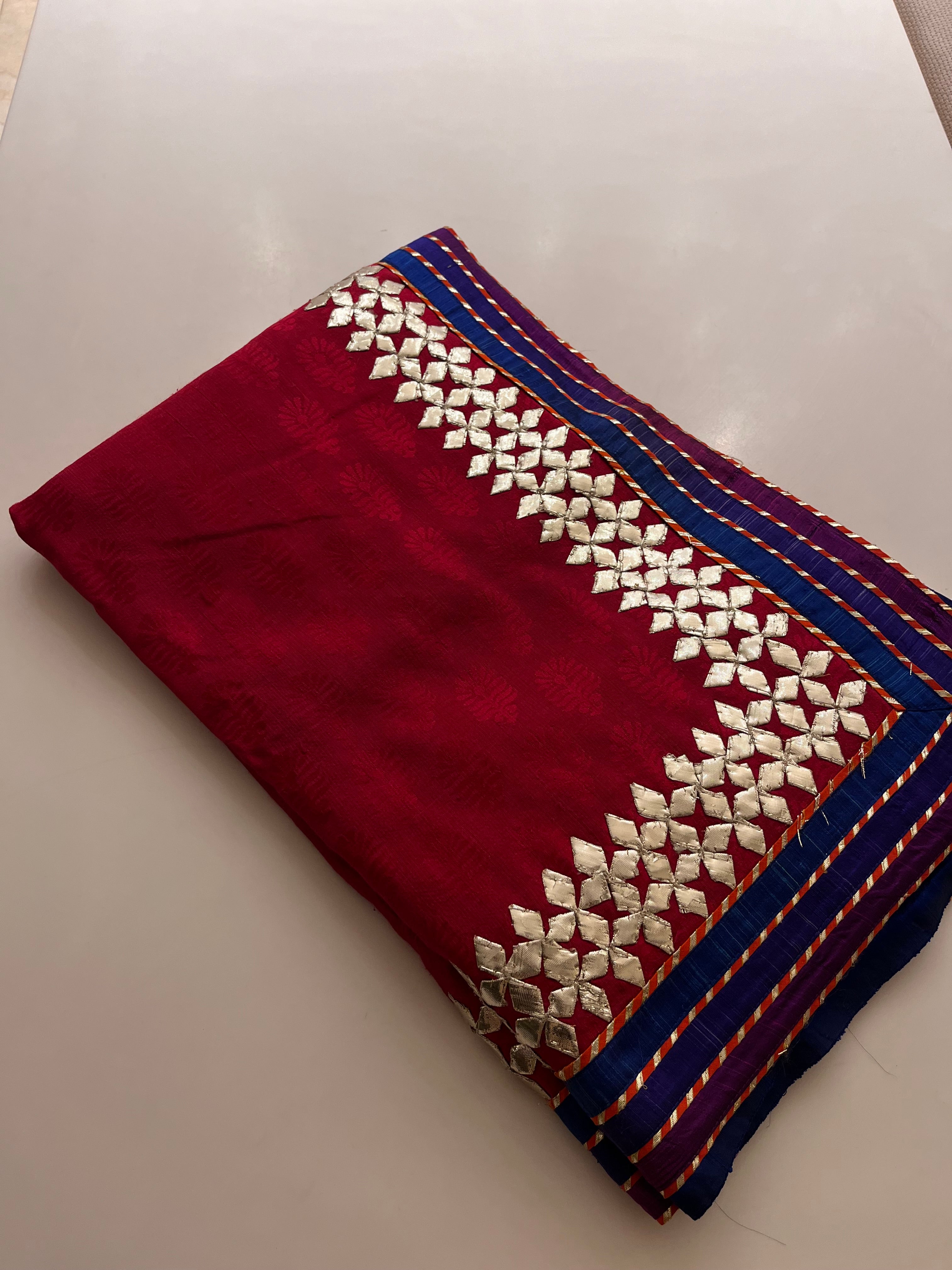 traditional kaccha gotta handwork saree