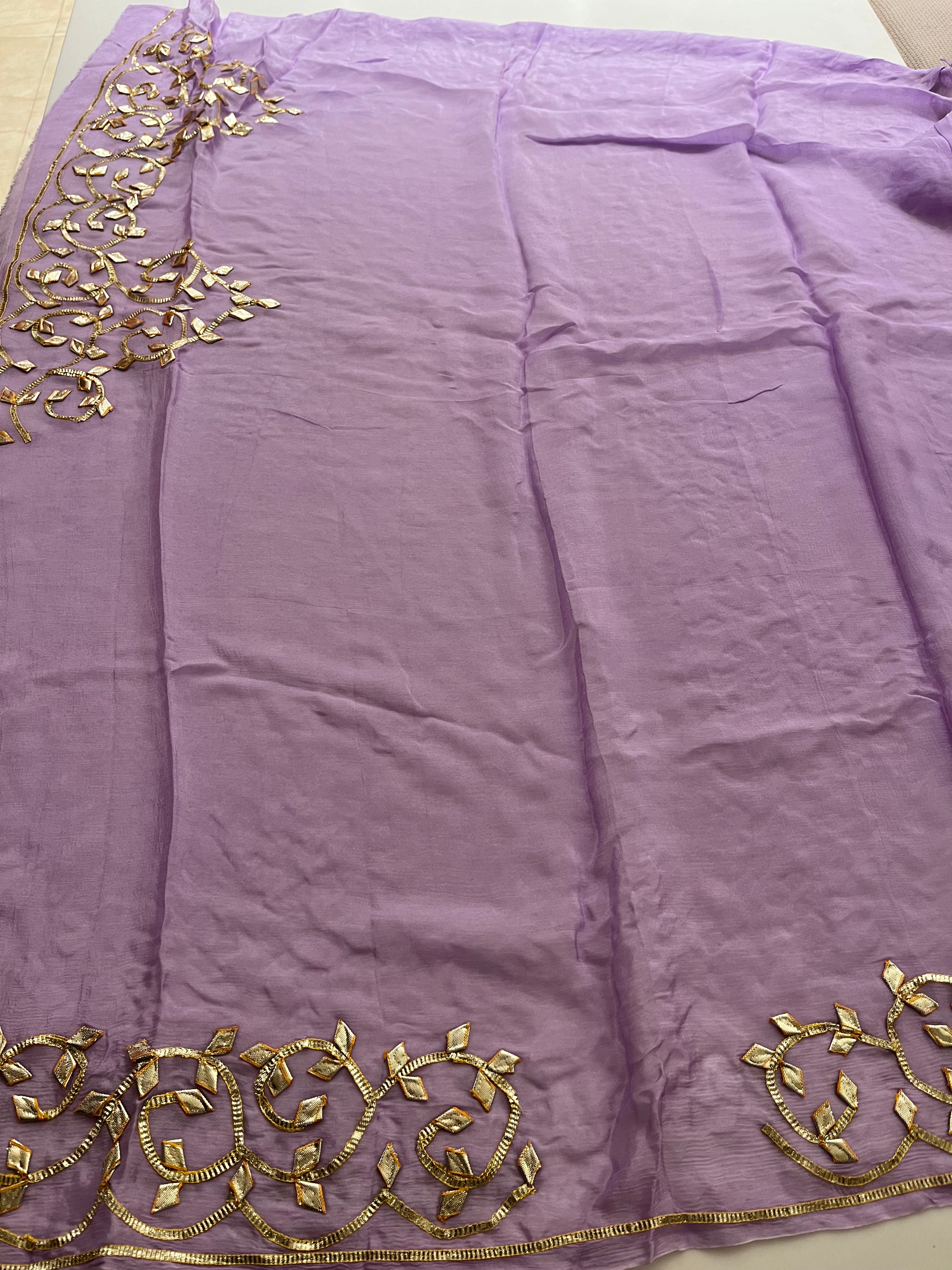 Lavender katcha gotapatti saree