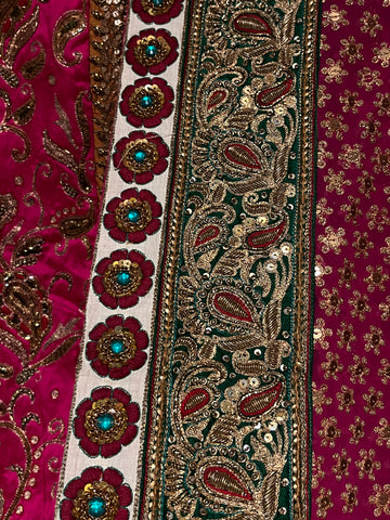 multicoloured kali lehenga set