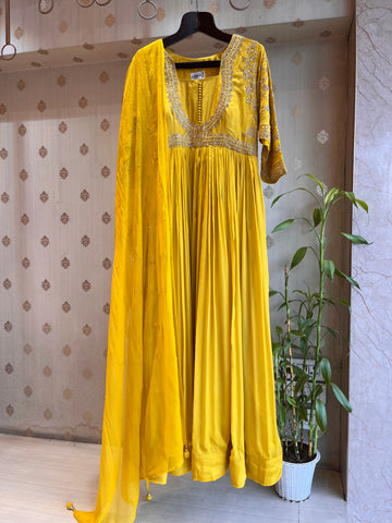 Summer Yellow anarkali set