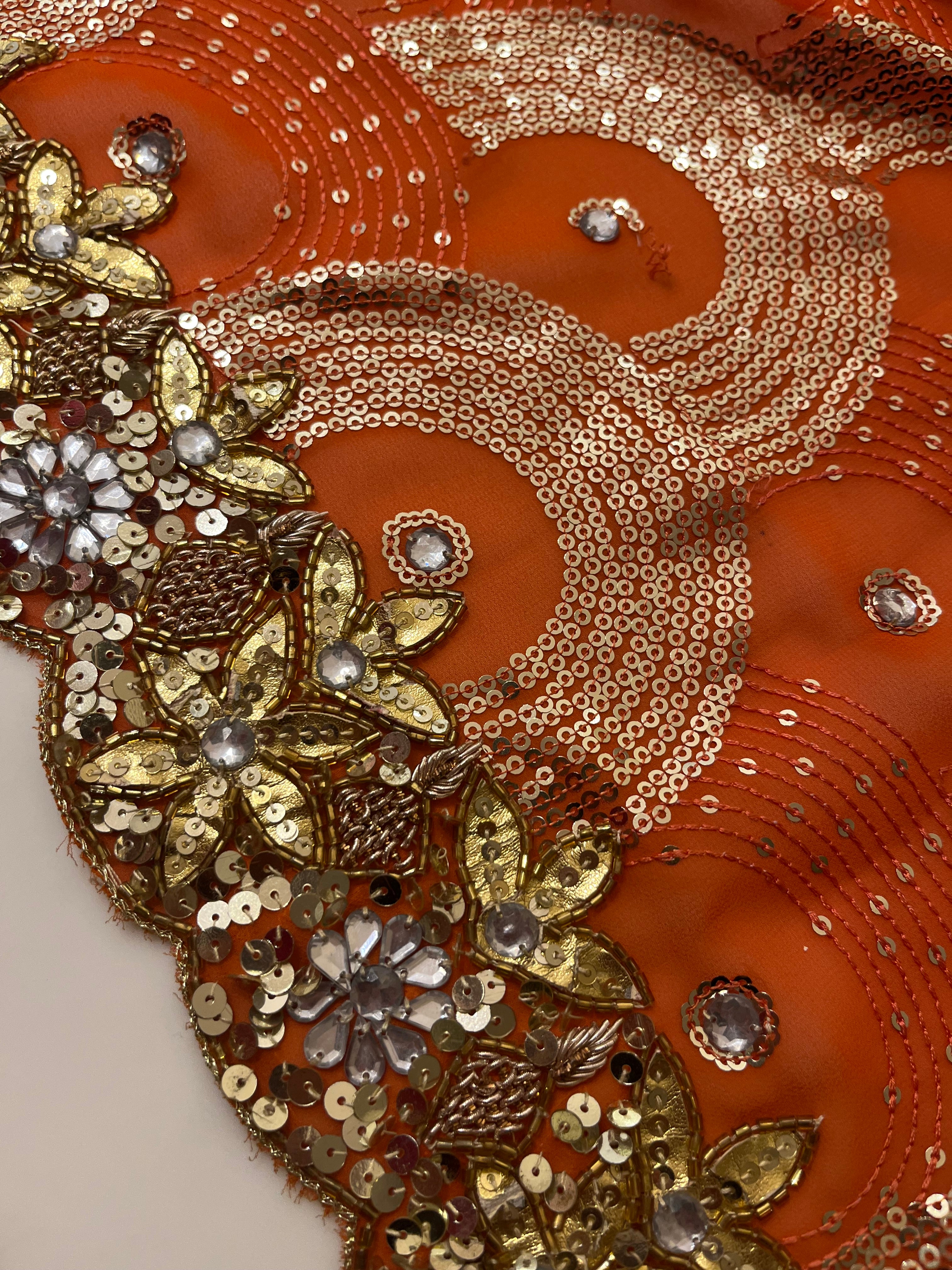 Rust Orange Saree