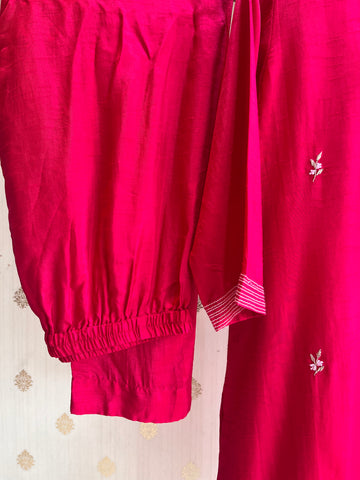 Raani Pink raw silk suit set