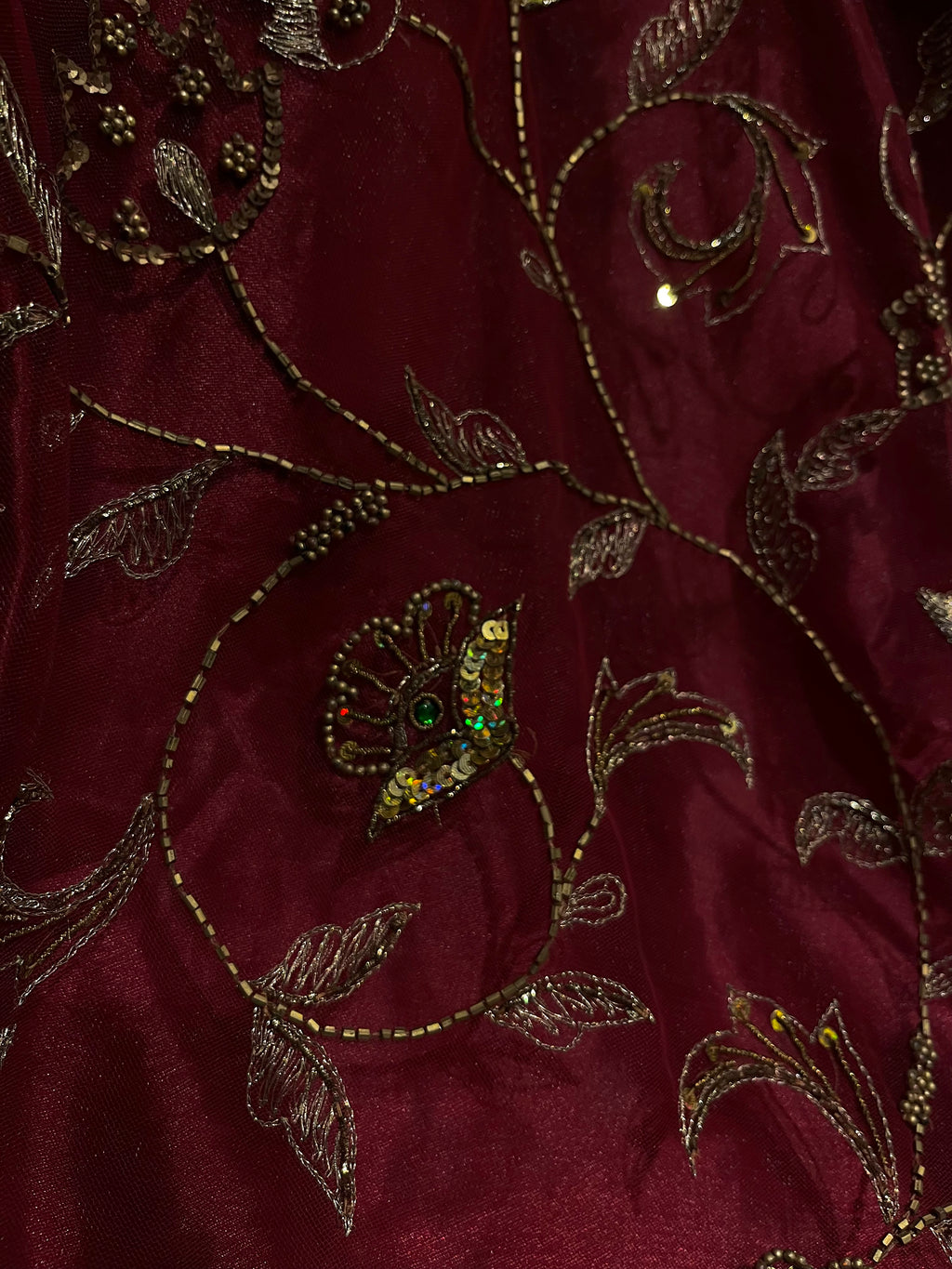 Mahroon Katdana & Zari Lehenga Set
