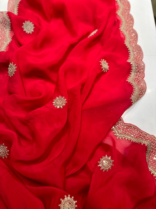 Mahira Red Saree
