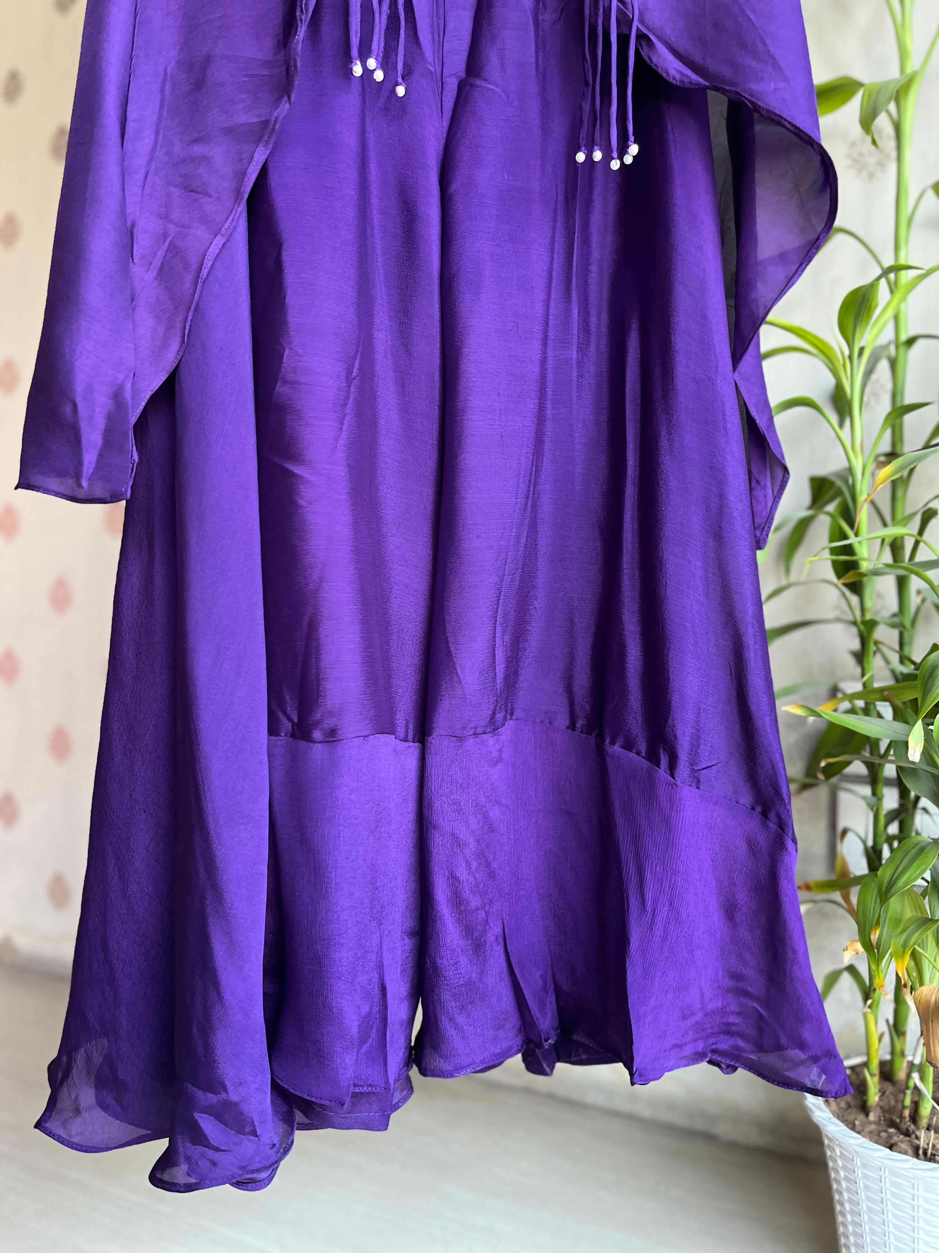 Purple Indo-Western Set