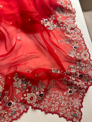 Red Exclusive Pure Organza