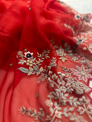 Red Exclusive Pure Organza