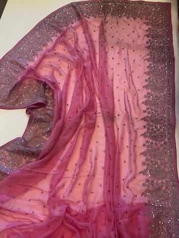 Tissue chiffon pure saree