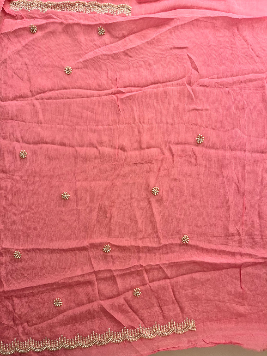 pretty pink pearl saree