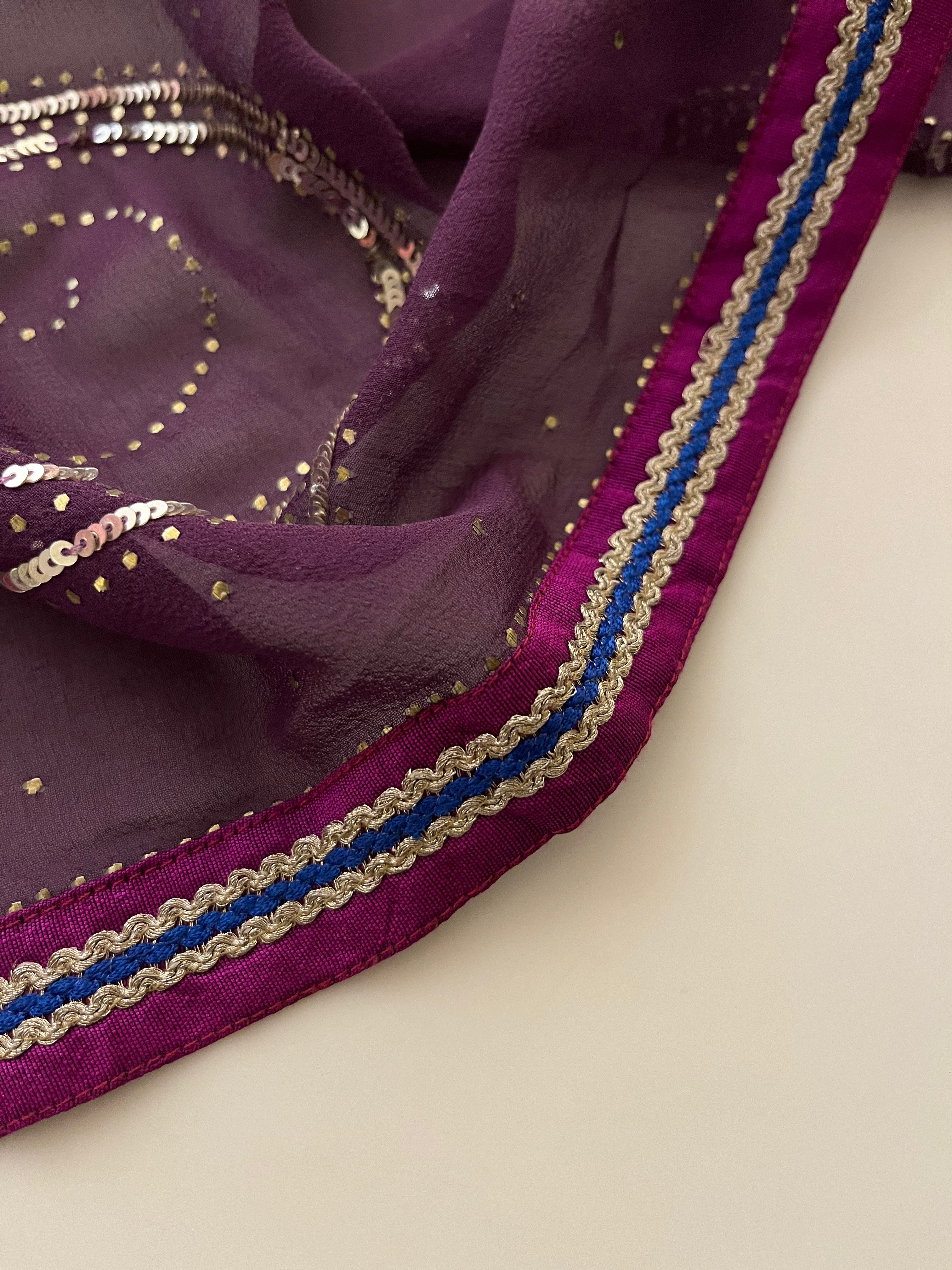 Grape Pure Georgette Saree