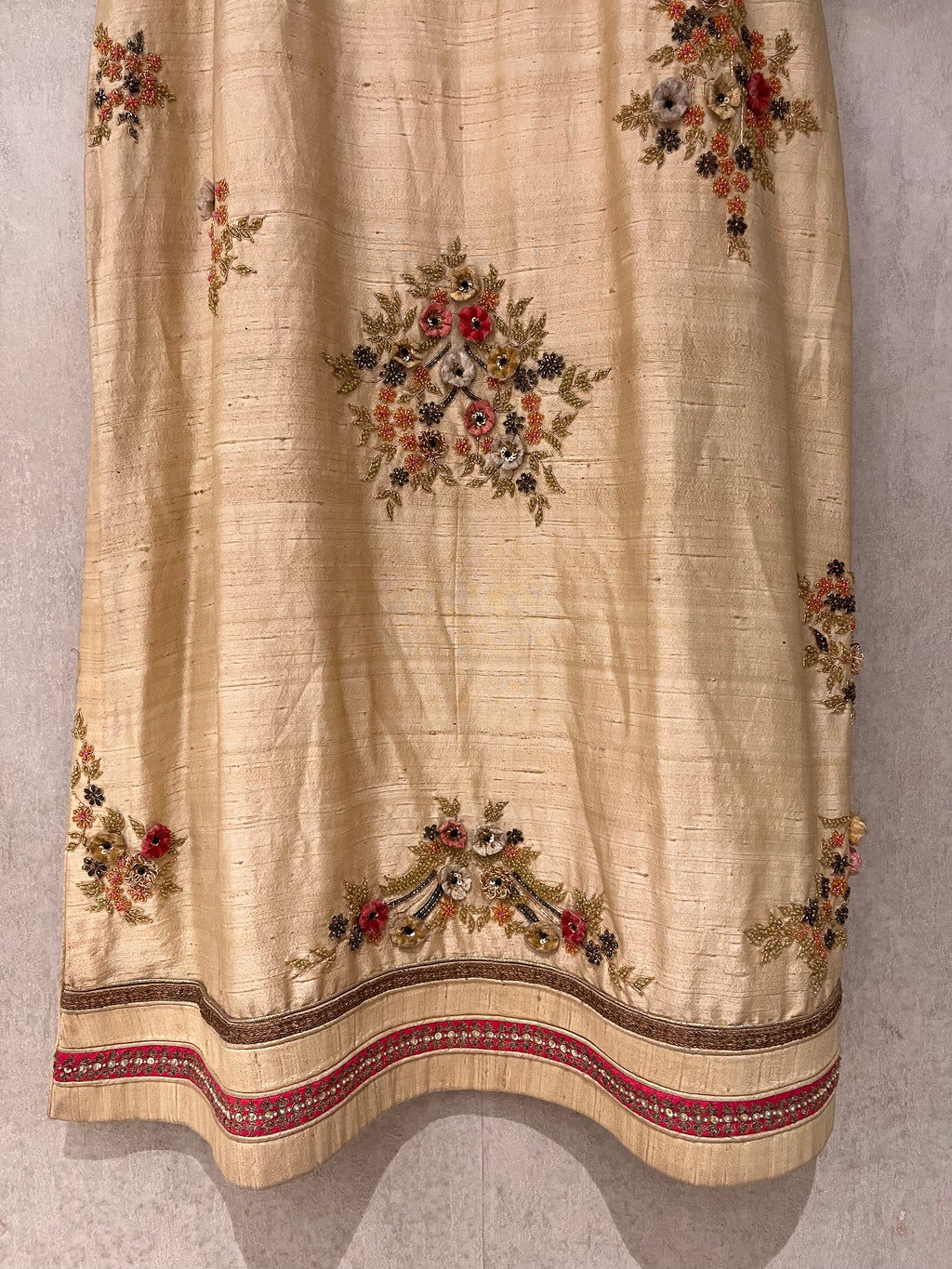Raw Silk Crème Kurti